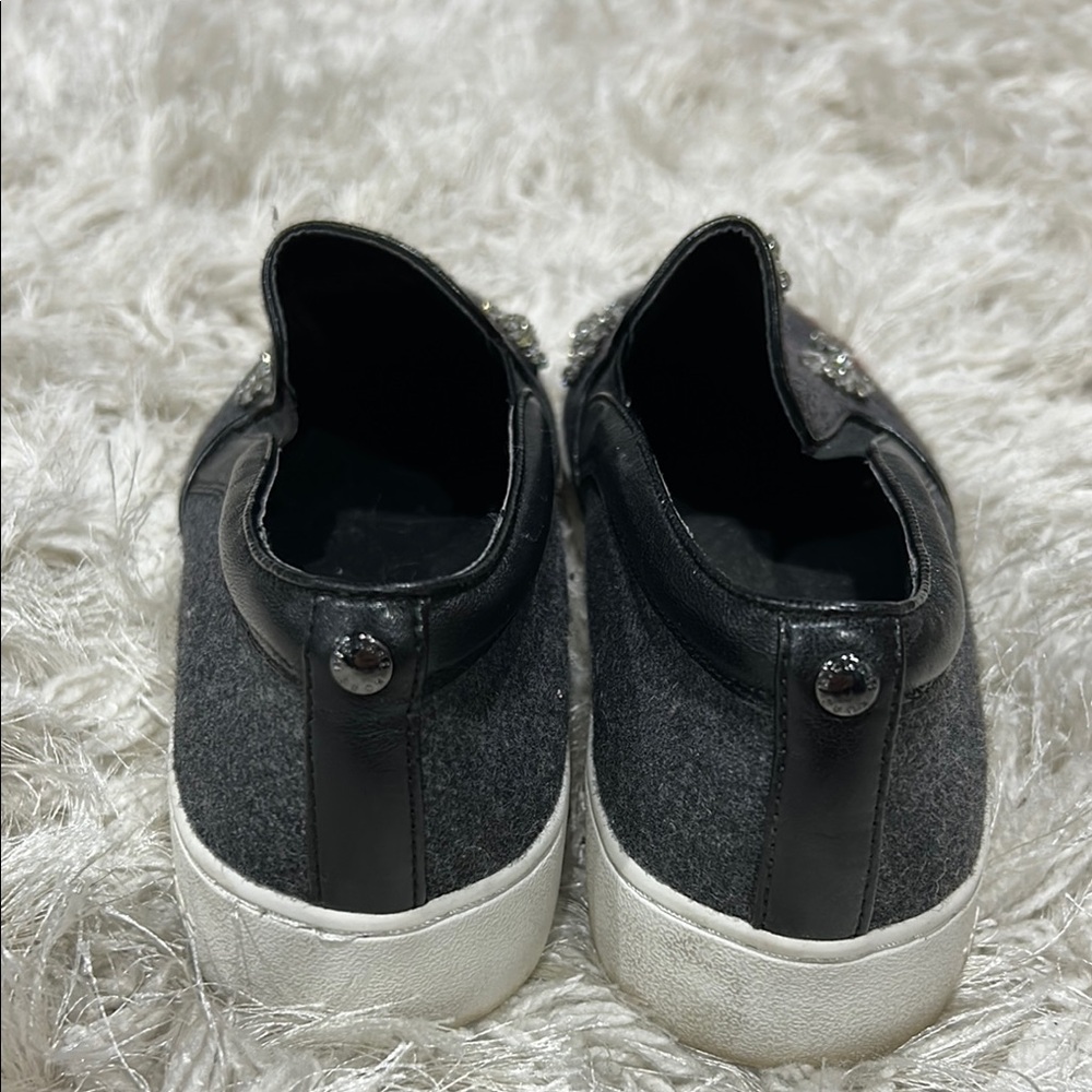 Michael Kors Black Grey and Silver Sneakers with Jeweled Clusters Size 10 / 41 - Picture 4 of 6